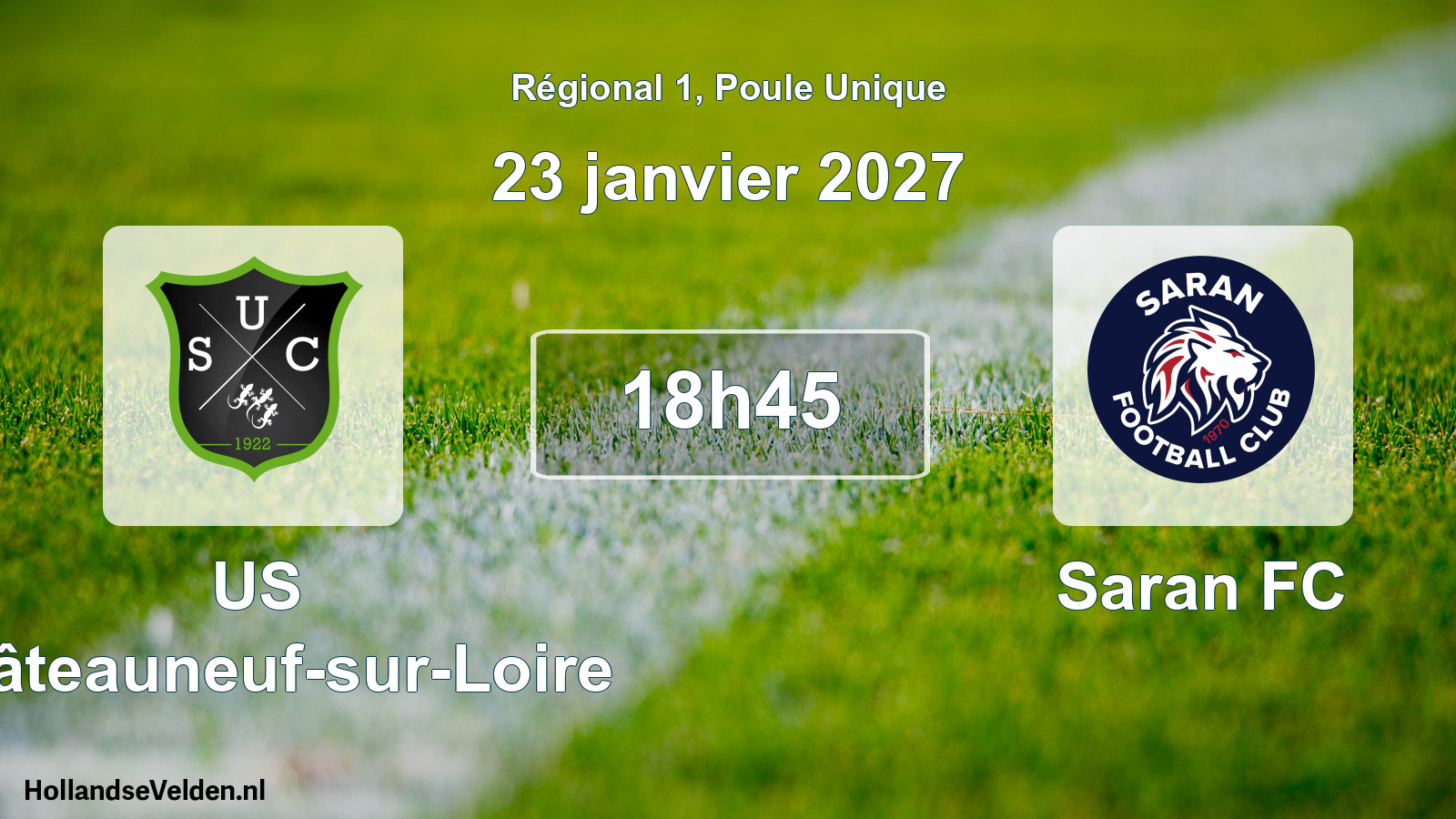 Match programmé: US Châteauneuf-sur-Loire - Saran FC (23 janvier 2027)