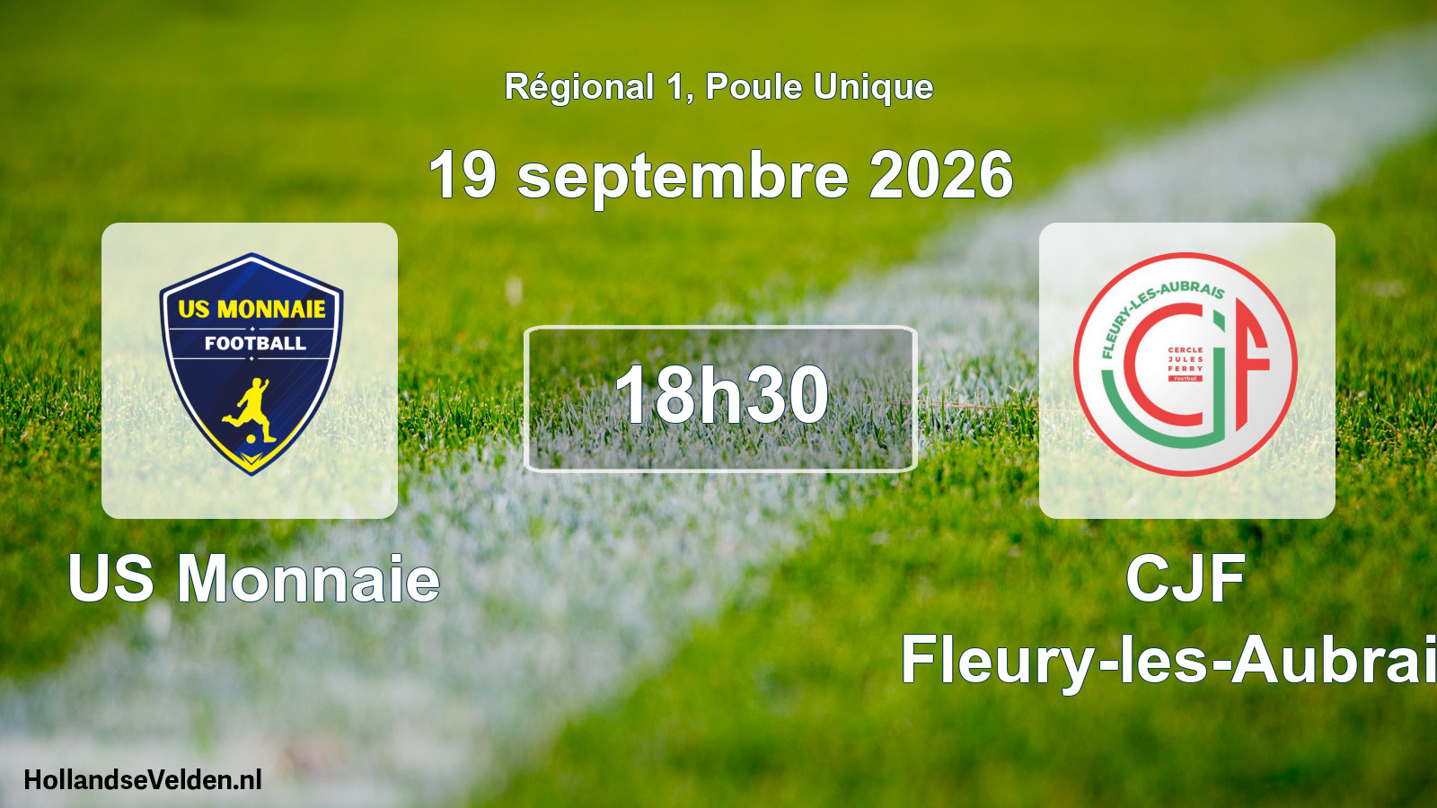 Match programmé: US Monnaie - CJF Fleury-les-Aubrais (19 septembre 2026)