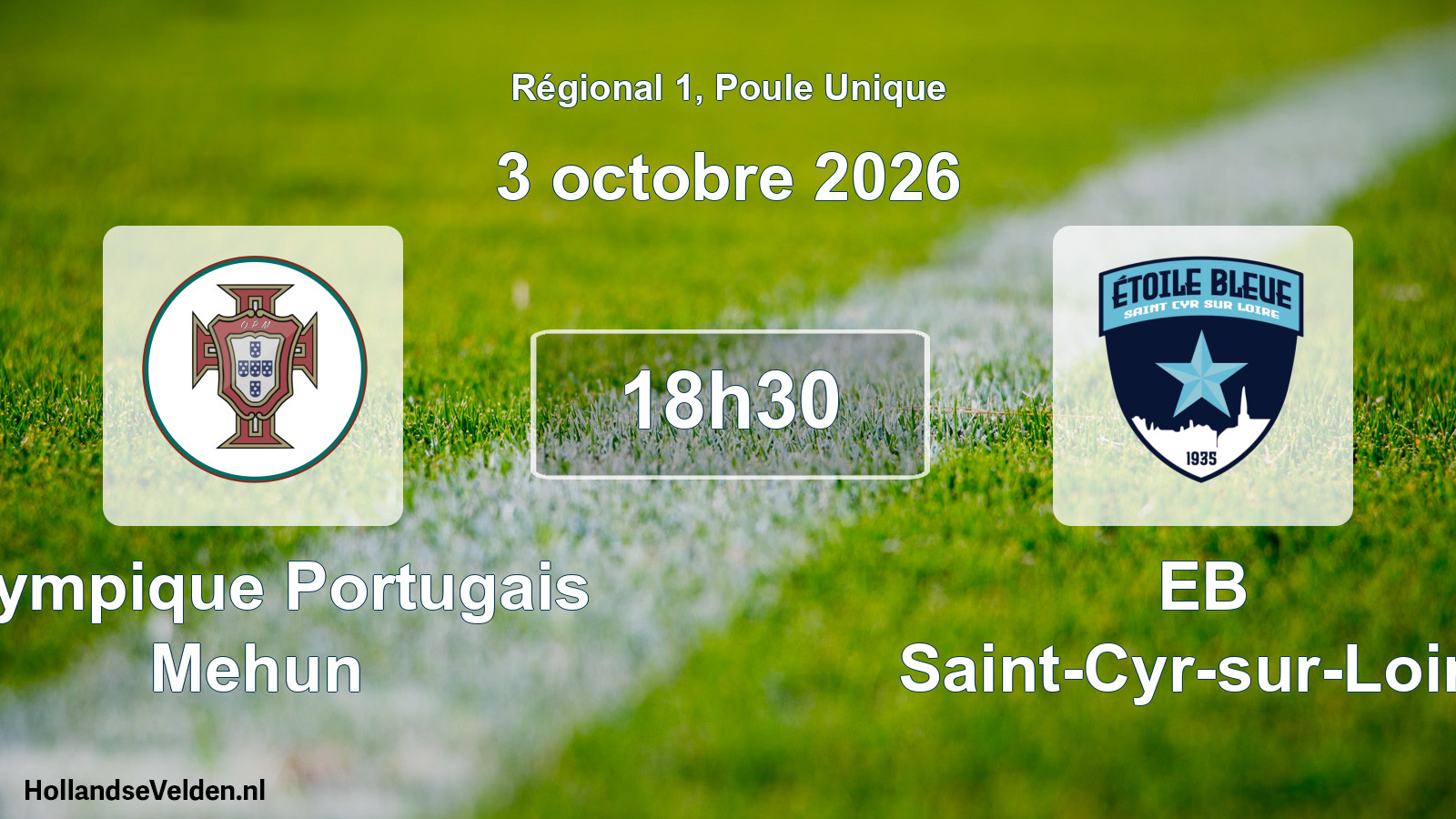 Match programmé: Olympique Portugais Mehun - EB Saint-Cyr-sur-Loire (3 octobre 2026)