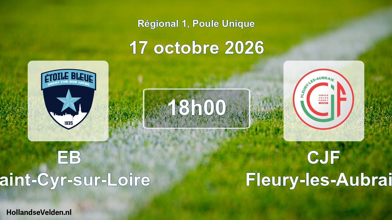 Match programmé: EB Saint-Cyr-sur-Loire - CJF Fleury-les-Aubrais (17 octobre 2026)