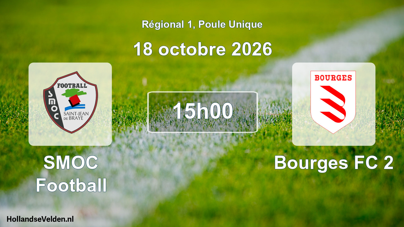 Match programmé: SMOC Football - Bourges FC 2 (18 octobre 2026)