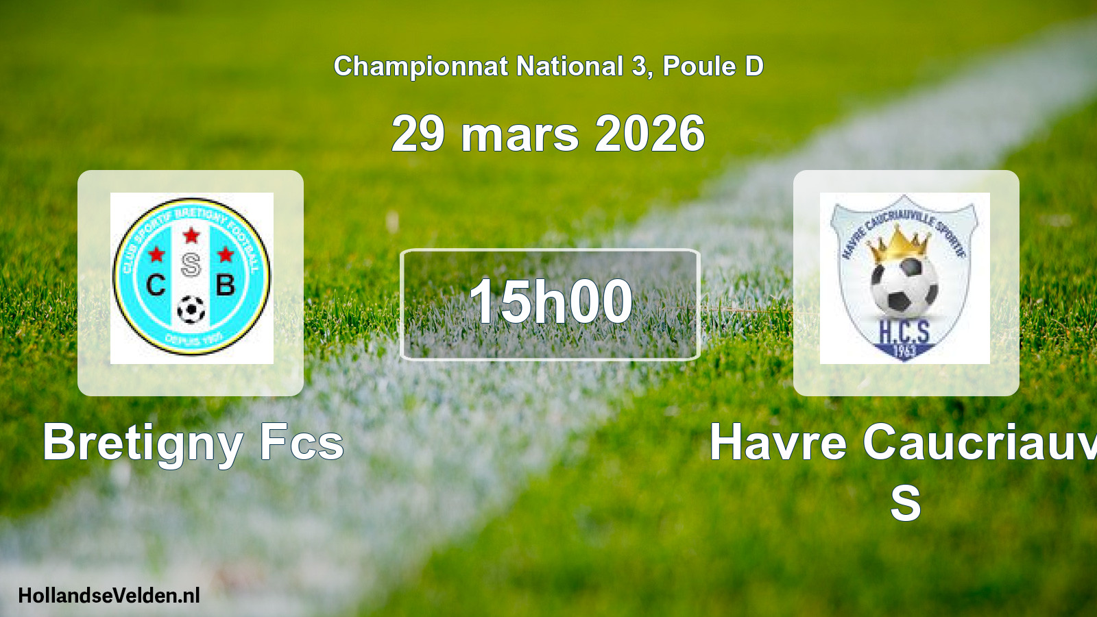 Scheduled Match: Bretigny Fcs - Havre Caucriauv S (29 March 2026)