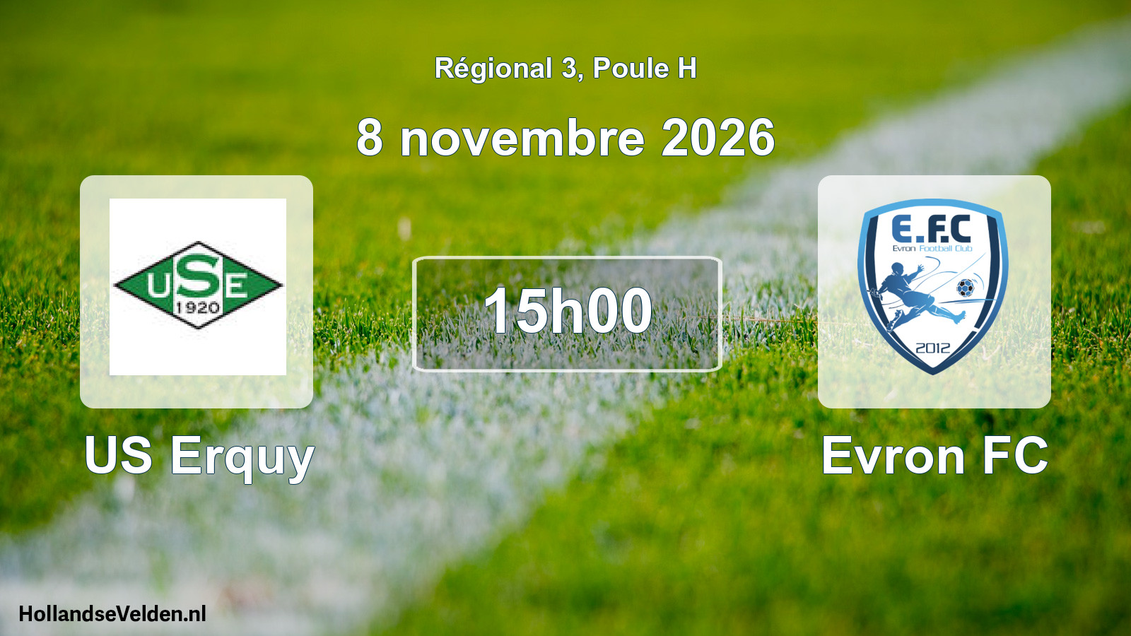 Scheduled Match: US Erquy - Evron FC (8 November 2026)