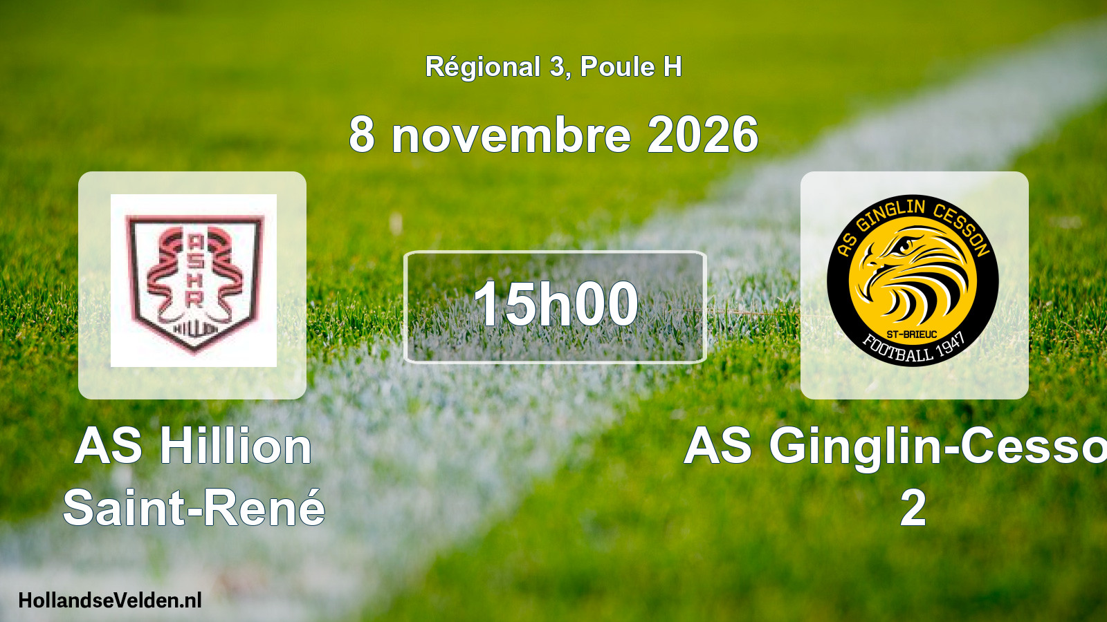 Scheduled Match: AS Hillion Saint-René - AS Ginglin-Cesson 2 (8 November 2026)