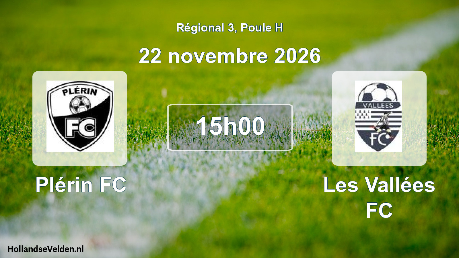 Scheduled Match: Plérin FC - Les Vallées FC (22 November 2026)