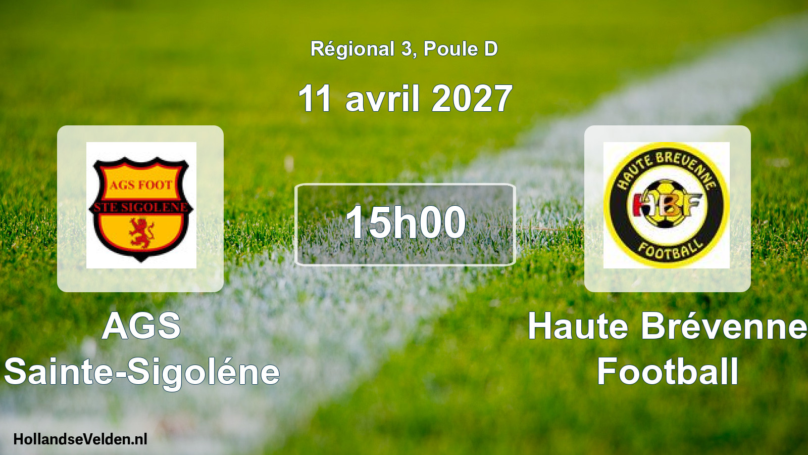 Match programmé: AGS Sainte-Sigoléne - Haute Brévenne Football (11 avril 2027)