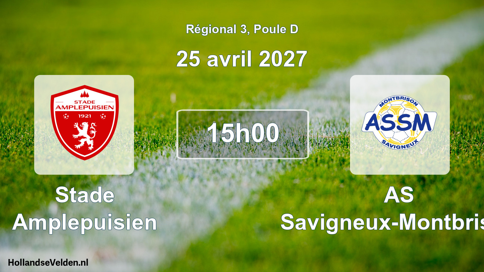 Match programmé: Stade Amplepuisien - AS Savigneux-Montbrison (25 avril 2027)