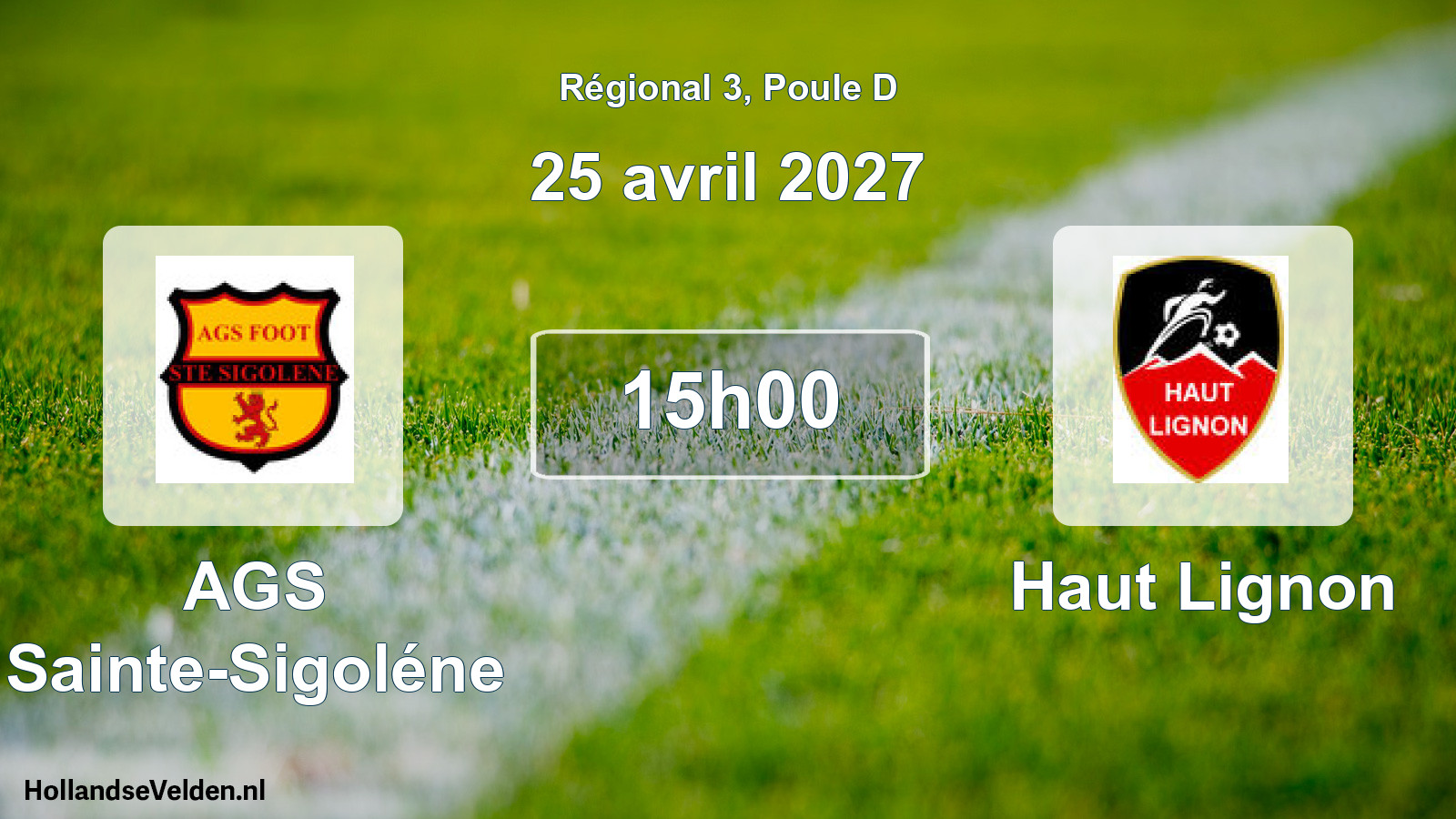 Match programmé: AGS Sainte-Sigoléne - Haut Lignon (25 avril 2027)