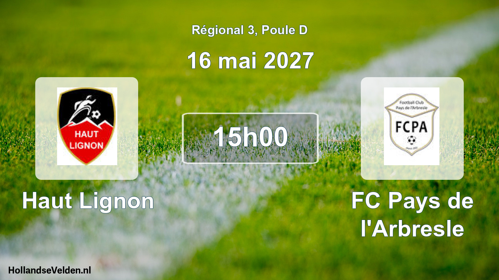 Match programmé: Haut Lignon - FC Pays de l'Arbresle (16 mai 2027)