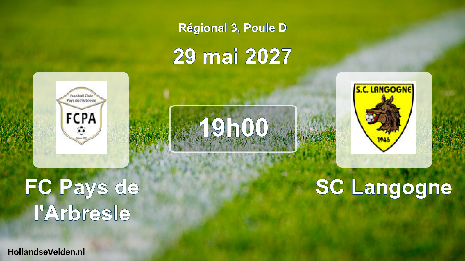 Match programmé: FC Pays de l'Arbresle - SC Langogne (29 mai 2027)