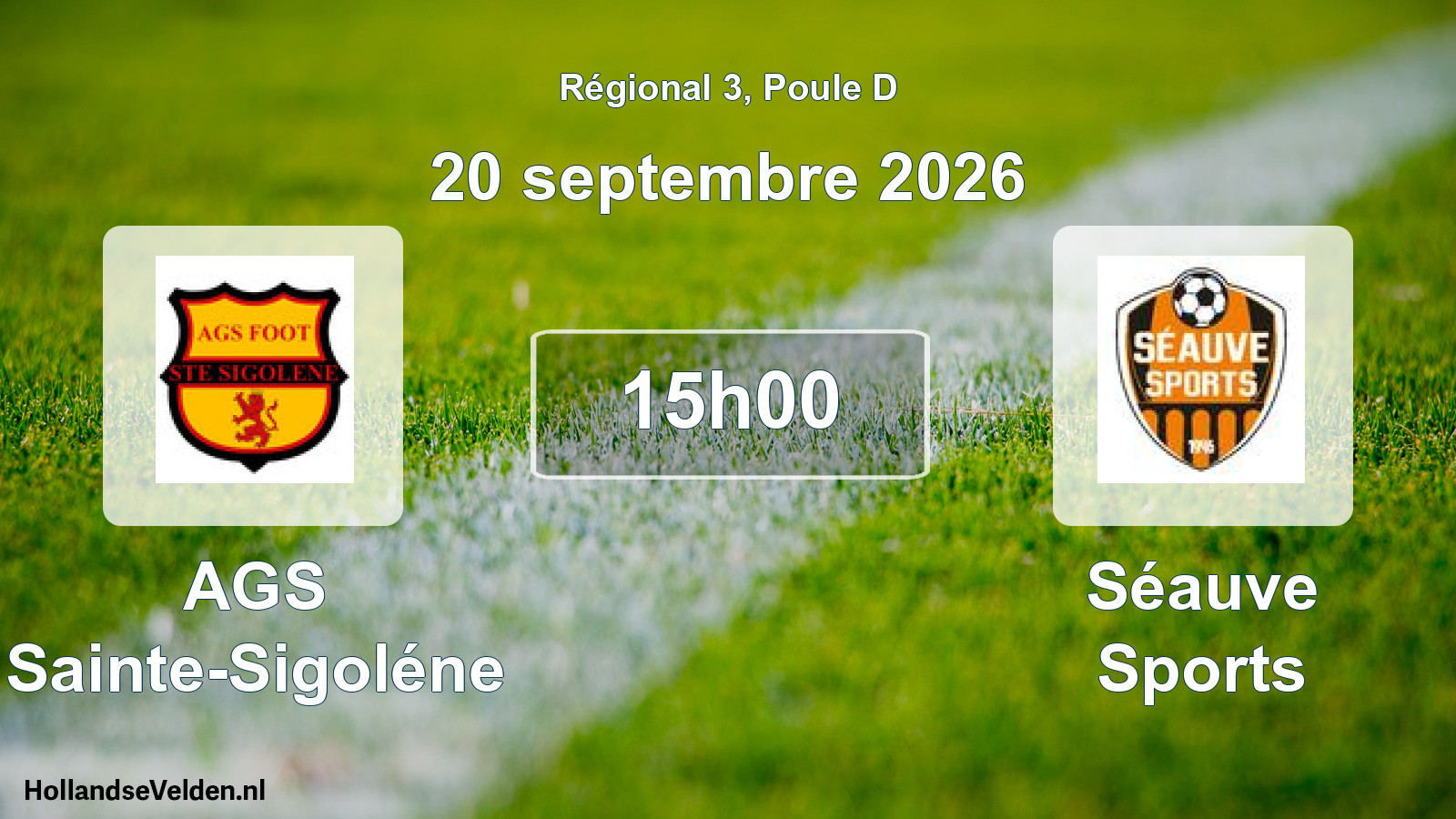Match programmé: AGS Sainte-Sigoléne - Séauve Sports (20 septembre 2026)