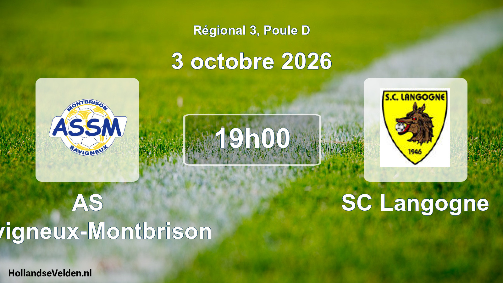 Match programmé: AS Savigneux-Montbrison - SC Langogne (3 octobre 2026)