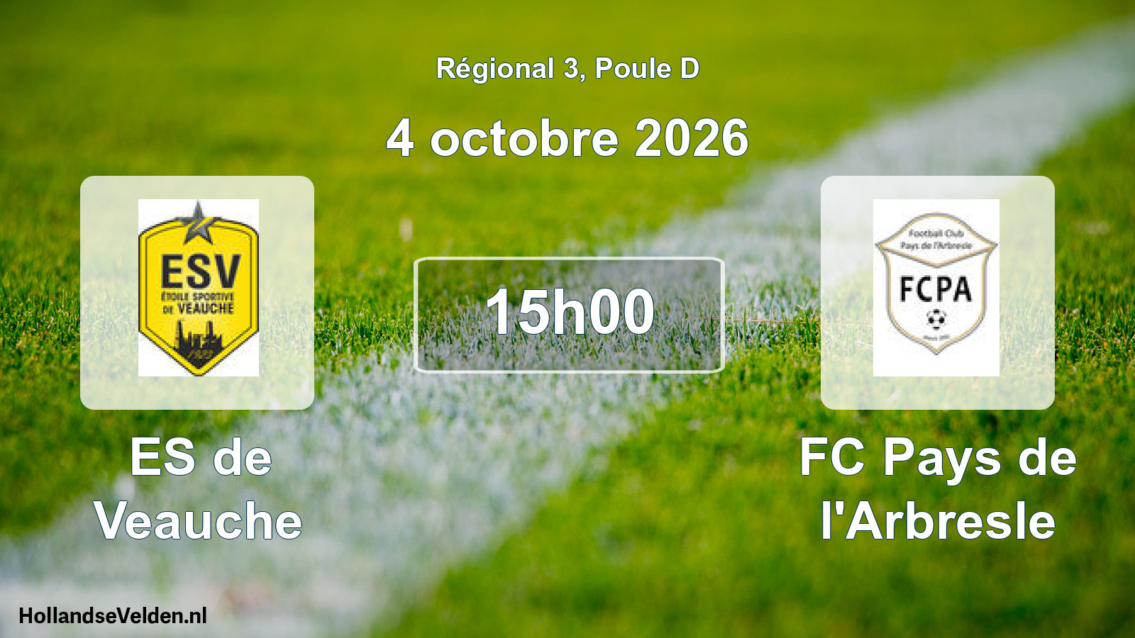 Match programmé: ES de Veauche - FC Pays de l'Arbresle (4 octobre 2026)