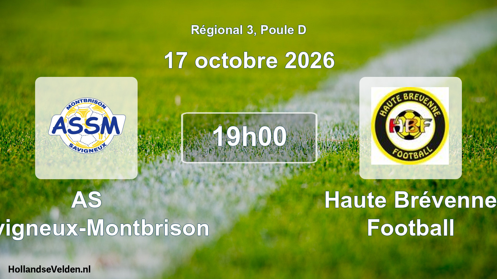 Match programmé: AS Savigneux-Montbrison - Haute Brévenne Football (17 octobre 2026)