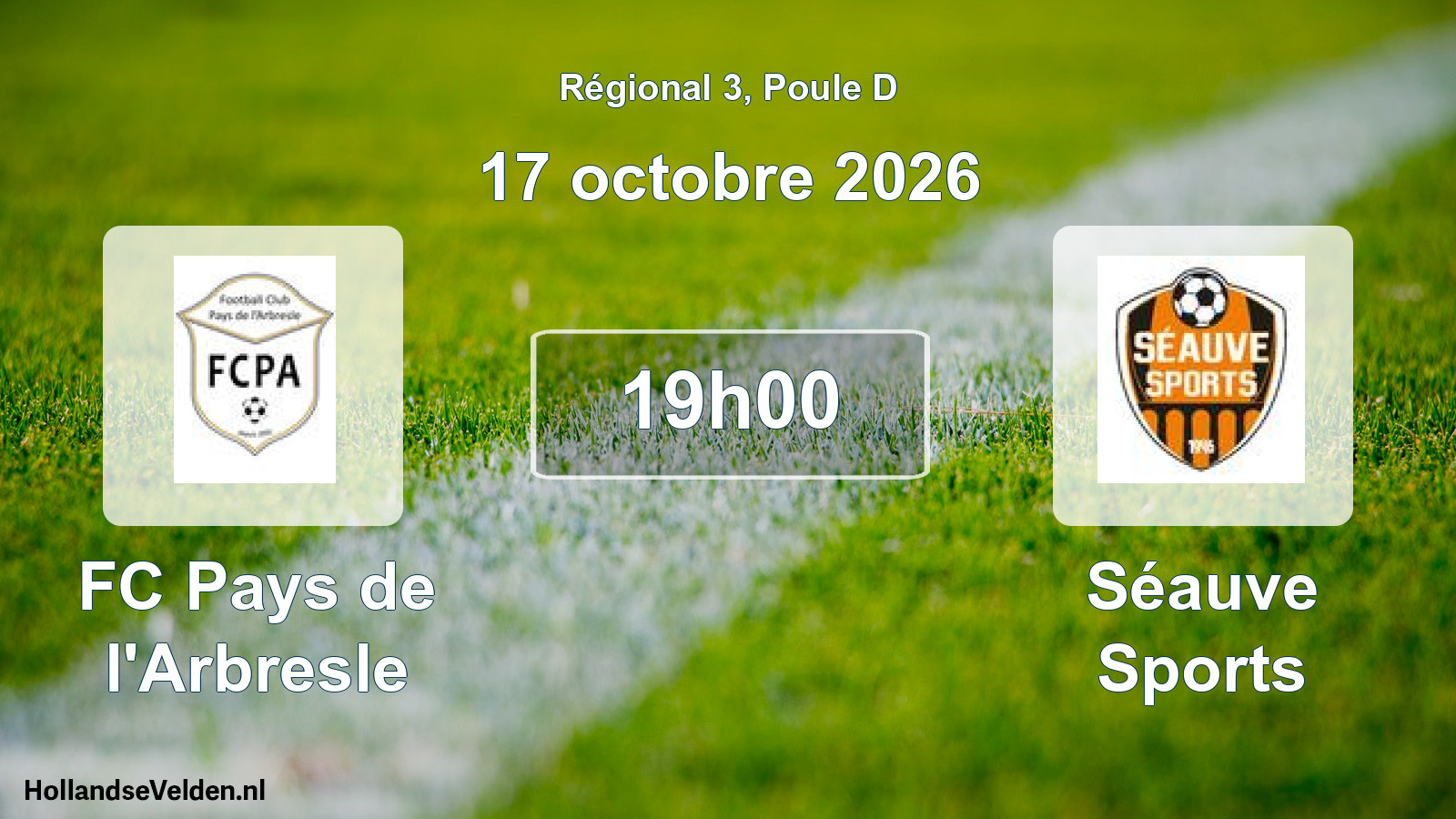 Match programmé: FC Pays de l'Arbresle - Séauve Sports (17 octobre 2026)