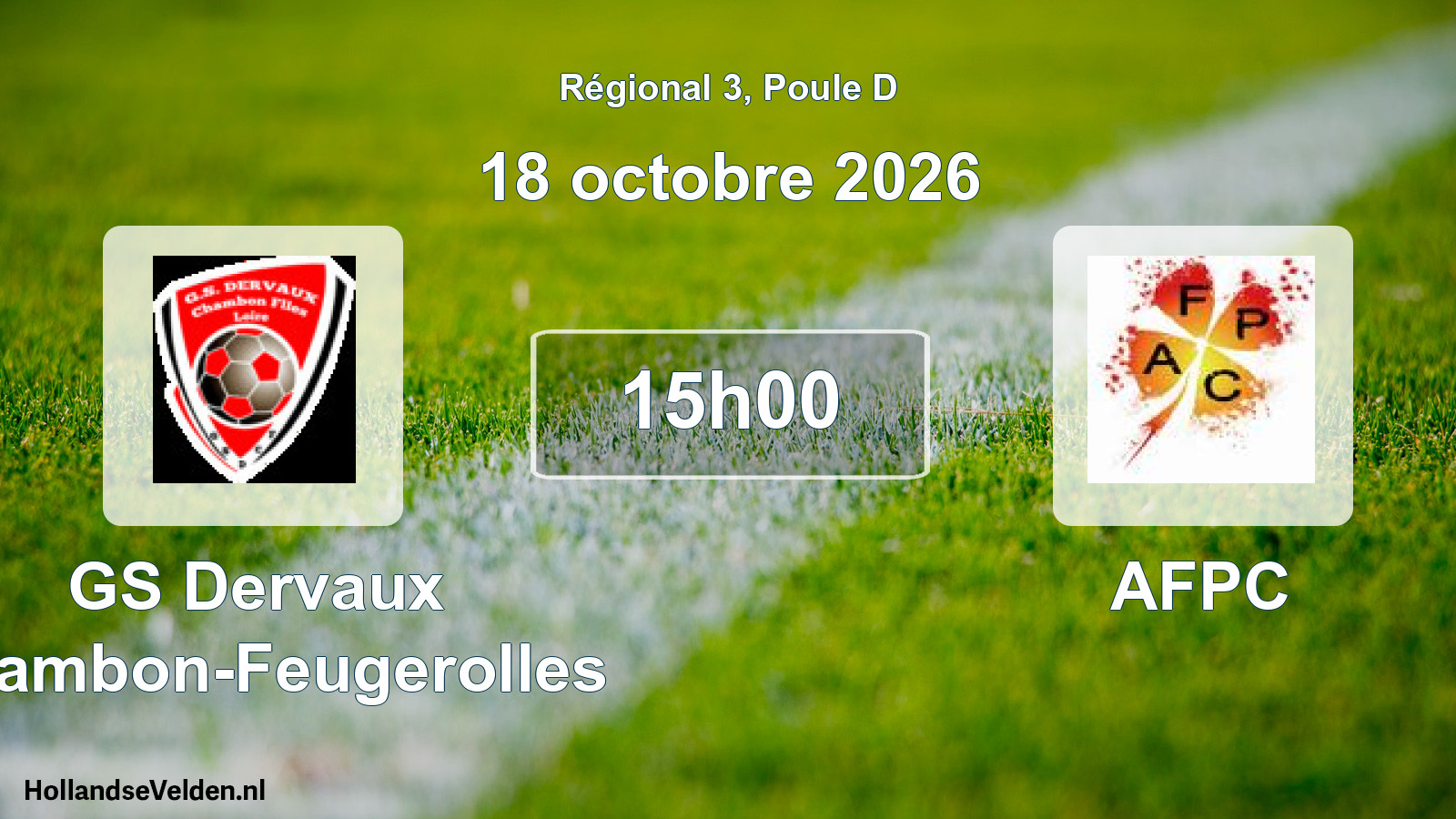 Match programmé: GS Dervaux Chambon-Feugerolles - AFPC (18 octobre 2026)