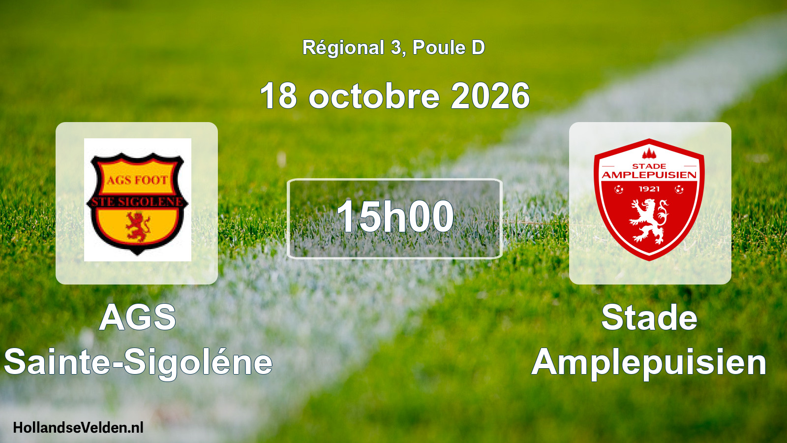 Match programmé: AGS Sainte-Sigoléne - Stade Amplepuisien (18 octobre 2026)