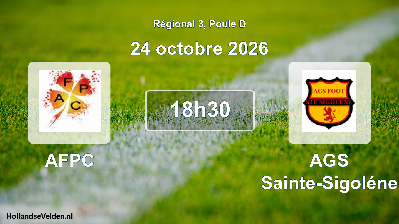 Match programmé: AFPC - AGS Sainte-Sigoléne (24 octobre 2026)