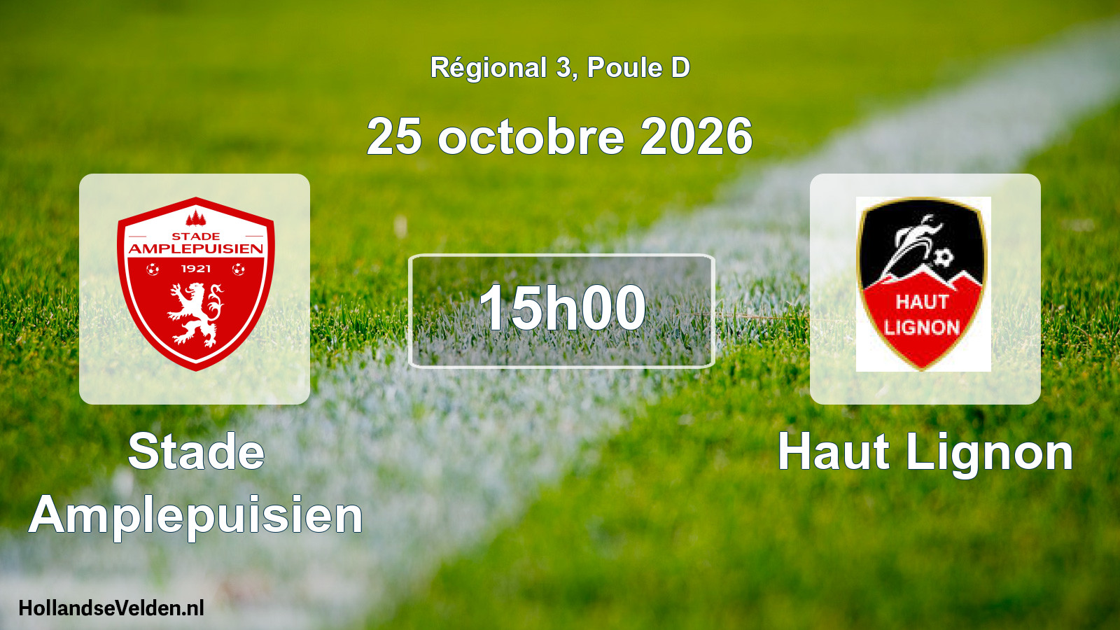 Match programmé: Stade Amplepuisien - Haut Lignon (25 octobre 2026)