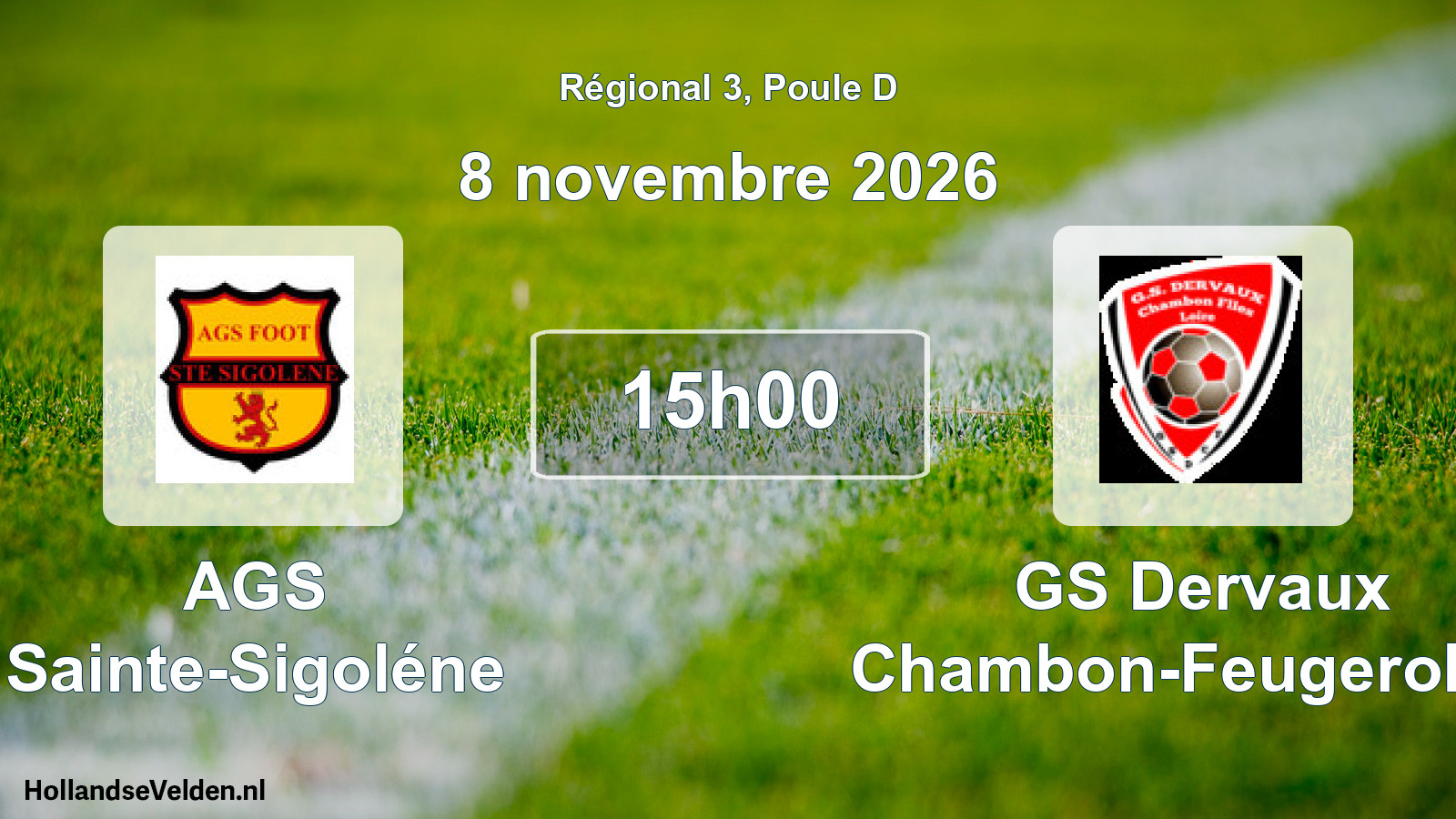 Match programmé: AGS Sainte-Sigoléne - GS Dervaux Chambon-Feugerolles (8 novembre 2026)