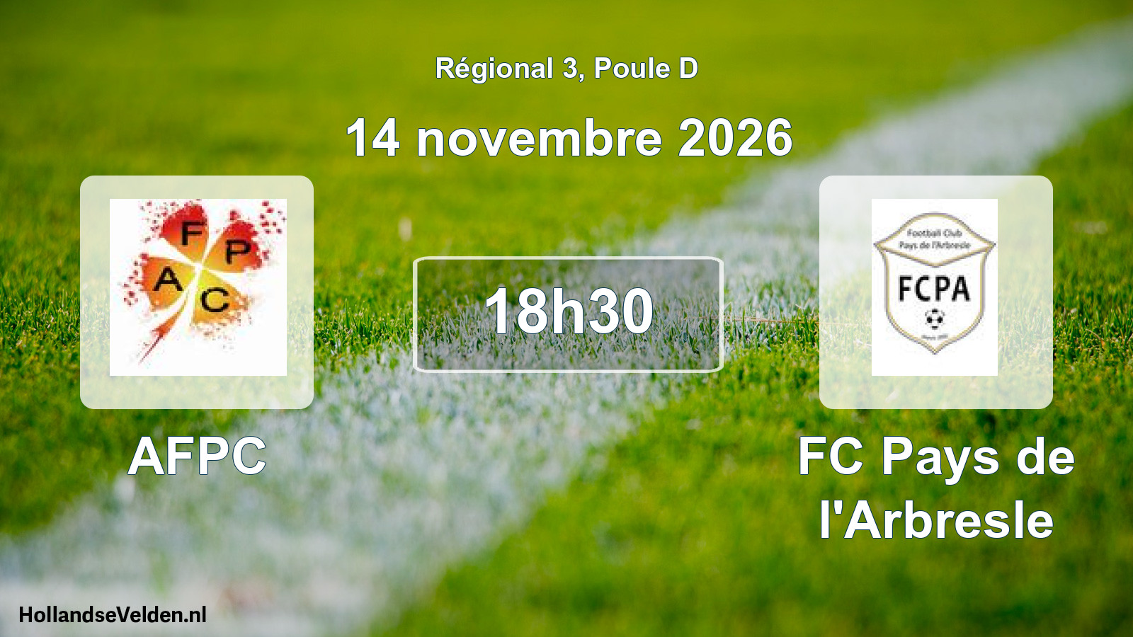 Match programmé: AFPC - FC Pays de l'Arbresle (14 novembre 2026)