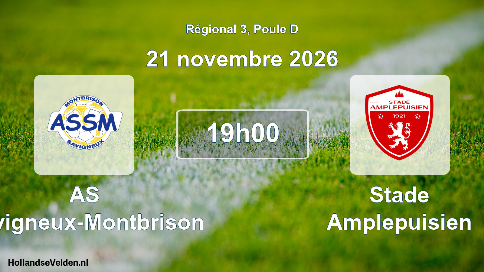 Match programmé: AS Savigneux-Montbrison - Stade Amplepuisien (21 novembre 2026)