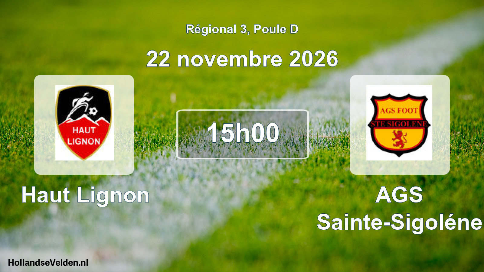 Match programmé: Haut Lignon - AGS Sainte-Sigoléne (22 novembre 2026)