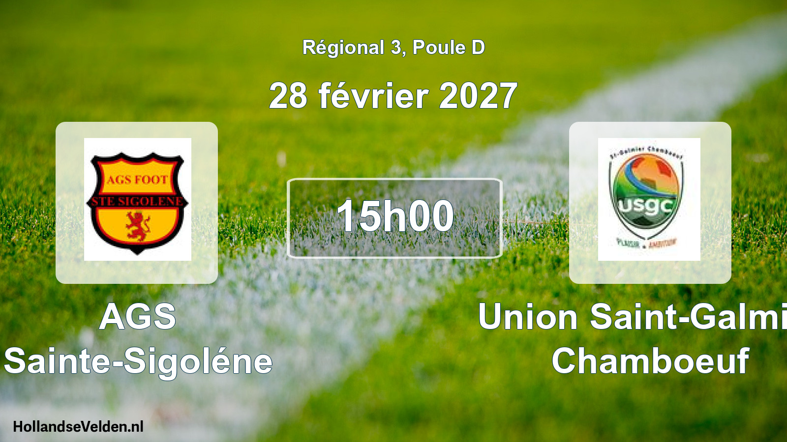Match programmé: AGS Sainte-Sigoléne - Union Saint-Galmier Chamboeuf (28 février 2027)