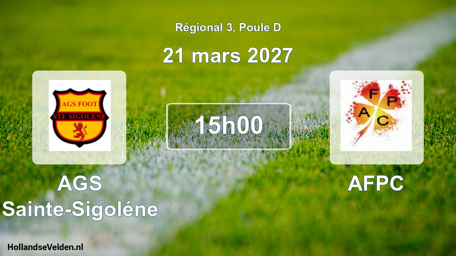Match programmé: AGS Sainte-Sigoléne - AFPC (21 mars 2027)