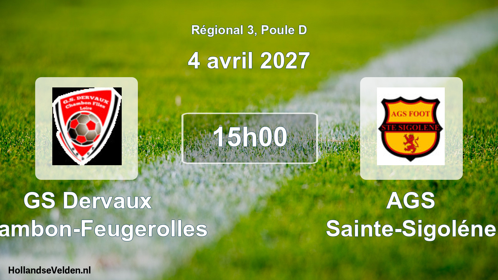 Match programmé: GS Dervaux Chambon-Feugerolles - AGS Sainte-Sigoléne (4 avril 2027)