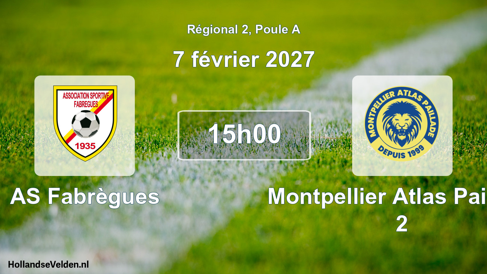 Match programmé: AS Fabrègues - Montpellier Atlas Paillade 2 (7 février 2027)