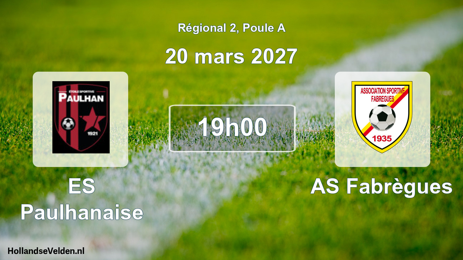 Match programmé: ES Paulhanaise - AS Fabrègues (20 mars 2027)