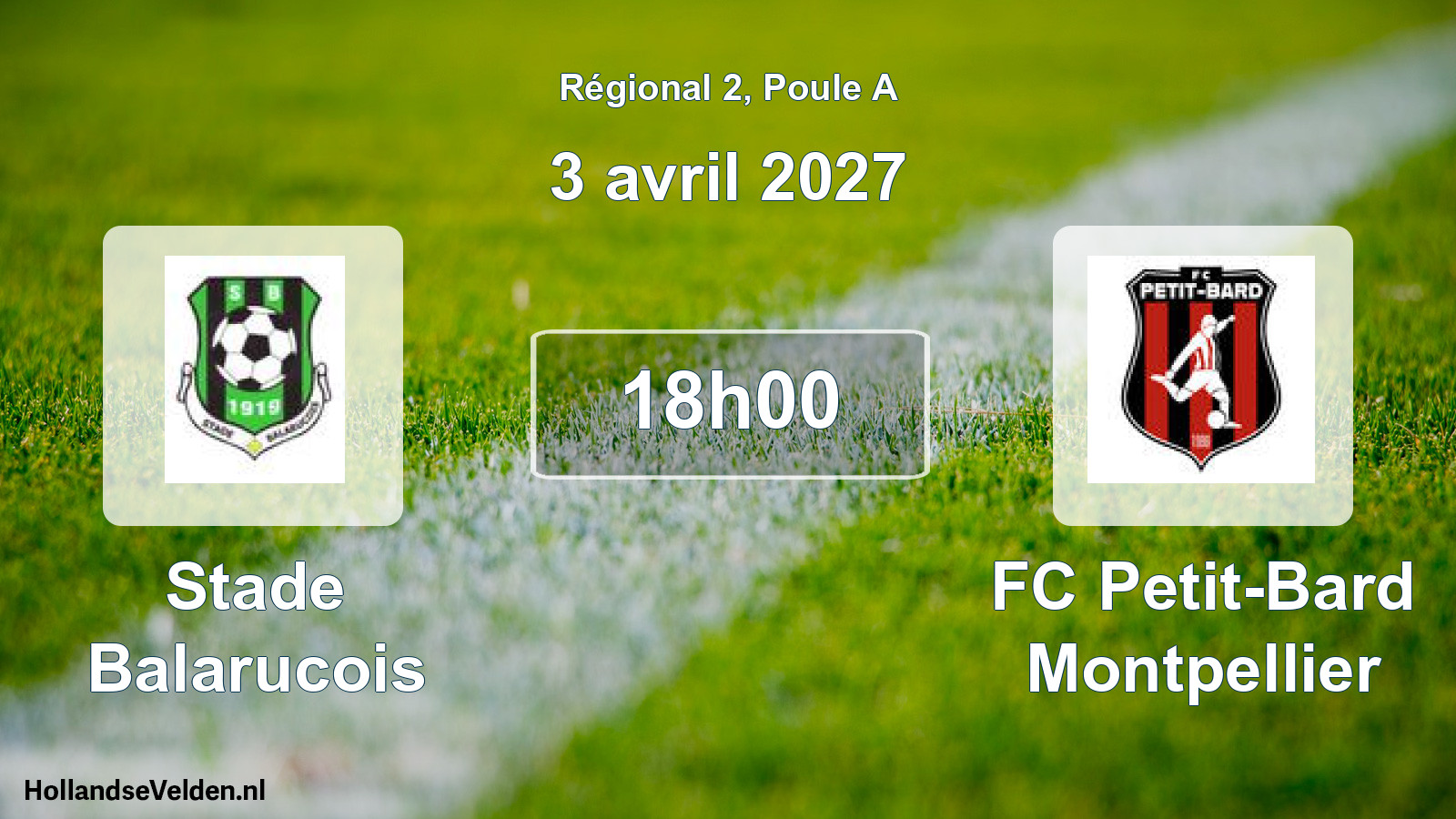 Match programmé: Stade Balarucois - FC Petit-Bard Montpellier (3 avril 2027)