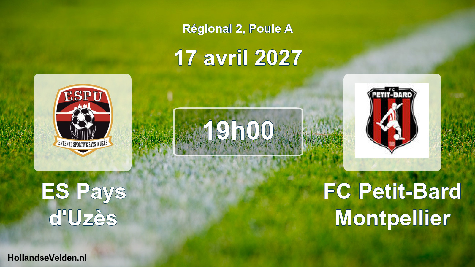 Match programmé: ES Pays d'Uzès - FC Petit-Bard Montpellier (17 avril 2027)