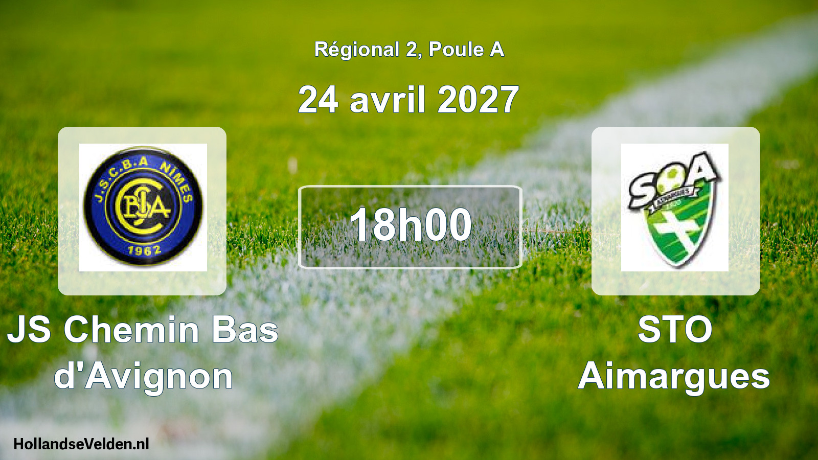 Scheduled Match: JS Chemin Bas d'Avignon - STO Aimargues (24 April 2027)