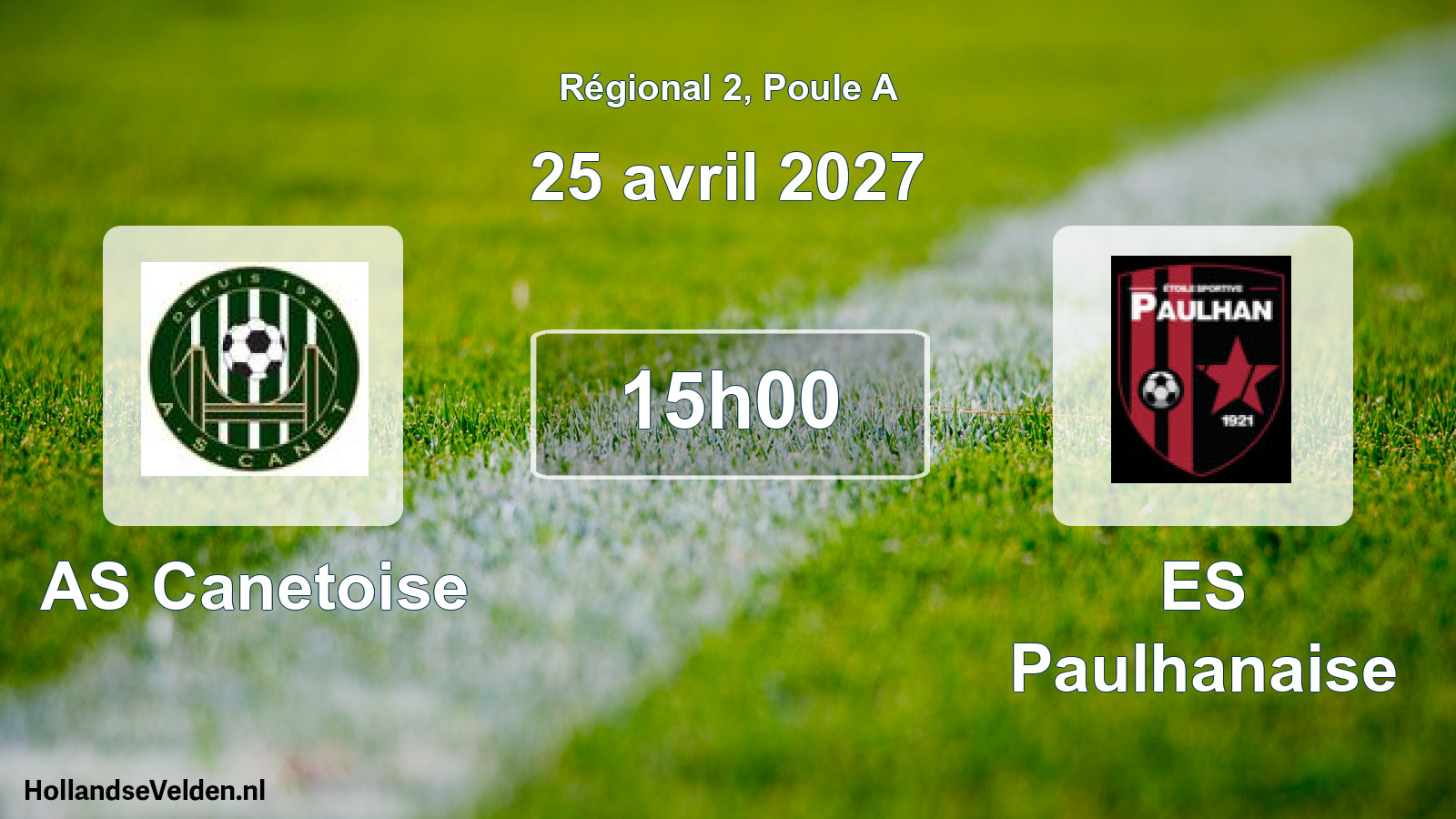 Match programmé: AS Canetoise - ES Paulhanaise (25 avril 2027)
