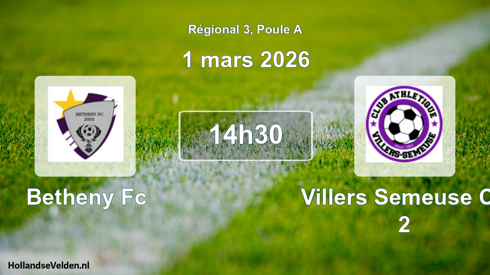 Geplande wedstrijd: Betheny Fc - Villers Semeuse Ca 2 (1 maart 2026)