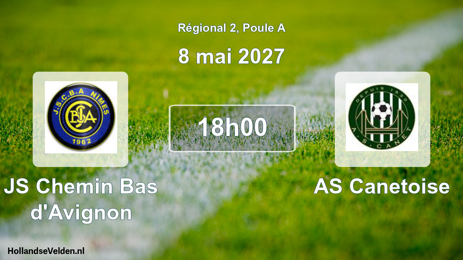 Match programmé: JS Chemin Bas d'Avignon - AS Canetoise (8 mai 2027)