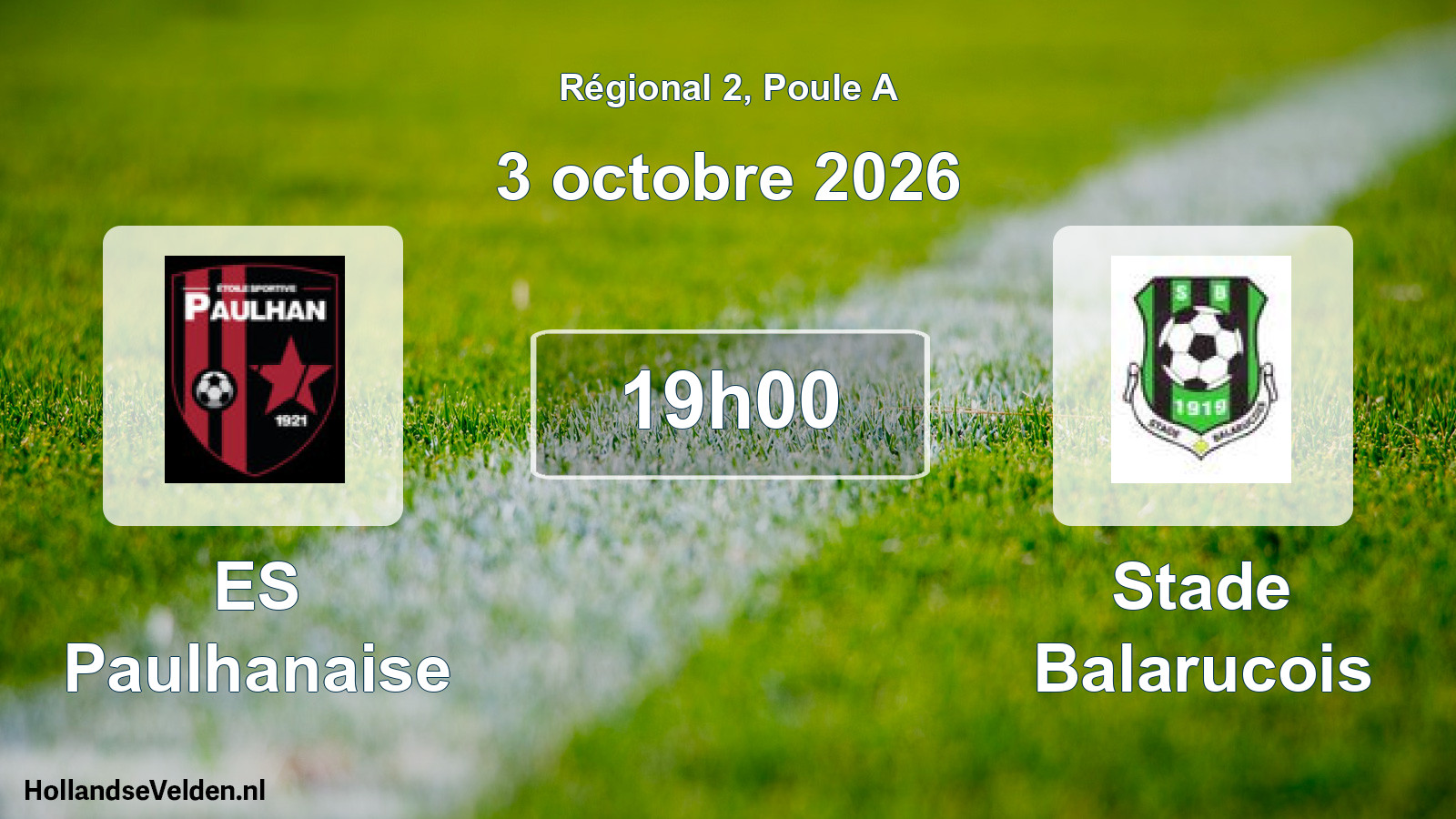 Match programmé: ES Paulhanaise - Stade Balarucois (3 octobre 2026)