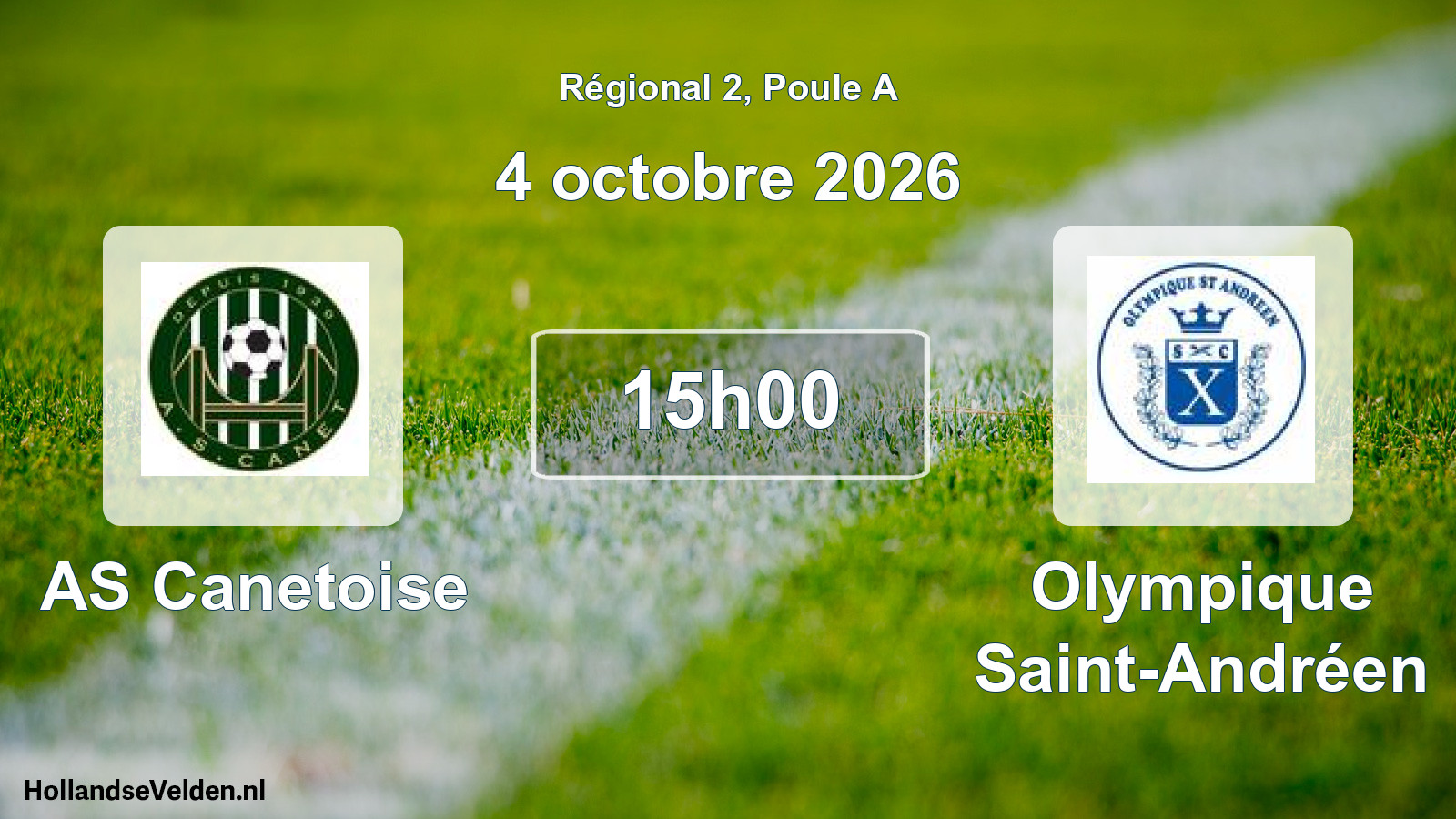 Match programmé: AS Canetoise - Olympique Saint-Andréen (4 octobre 2026)