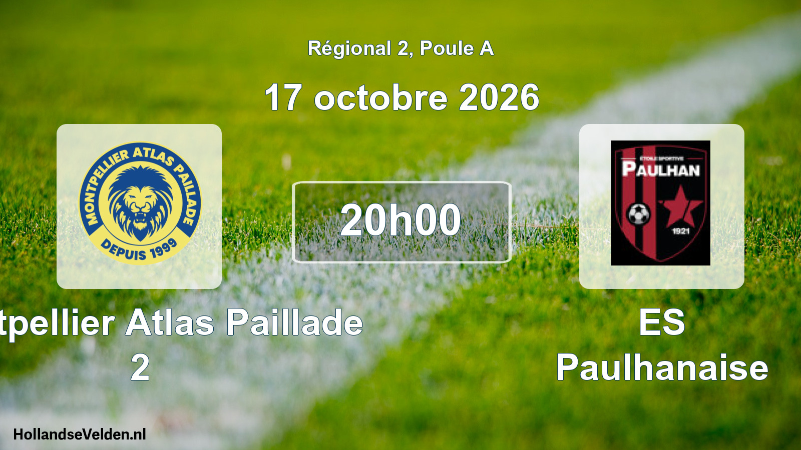 Match programmé: Montpellier Atlas Paillade 2 - ES Paulhanaise (17 octobre 2026)