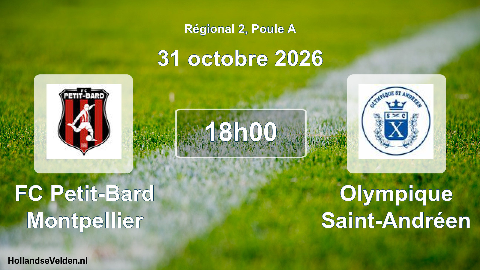 Scheduled Match: FC Petit-Bard Montpellier - Olympique Saint-Andréen (31 October 2026)