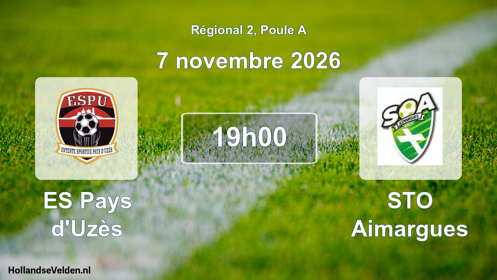 Match programmé: ES Pays d'Uzès - STO Aimargues (7 novembre 2026)
