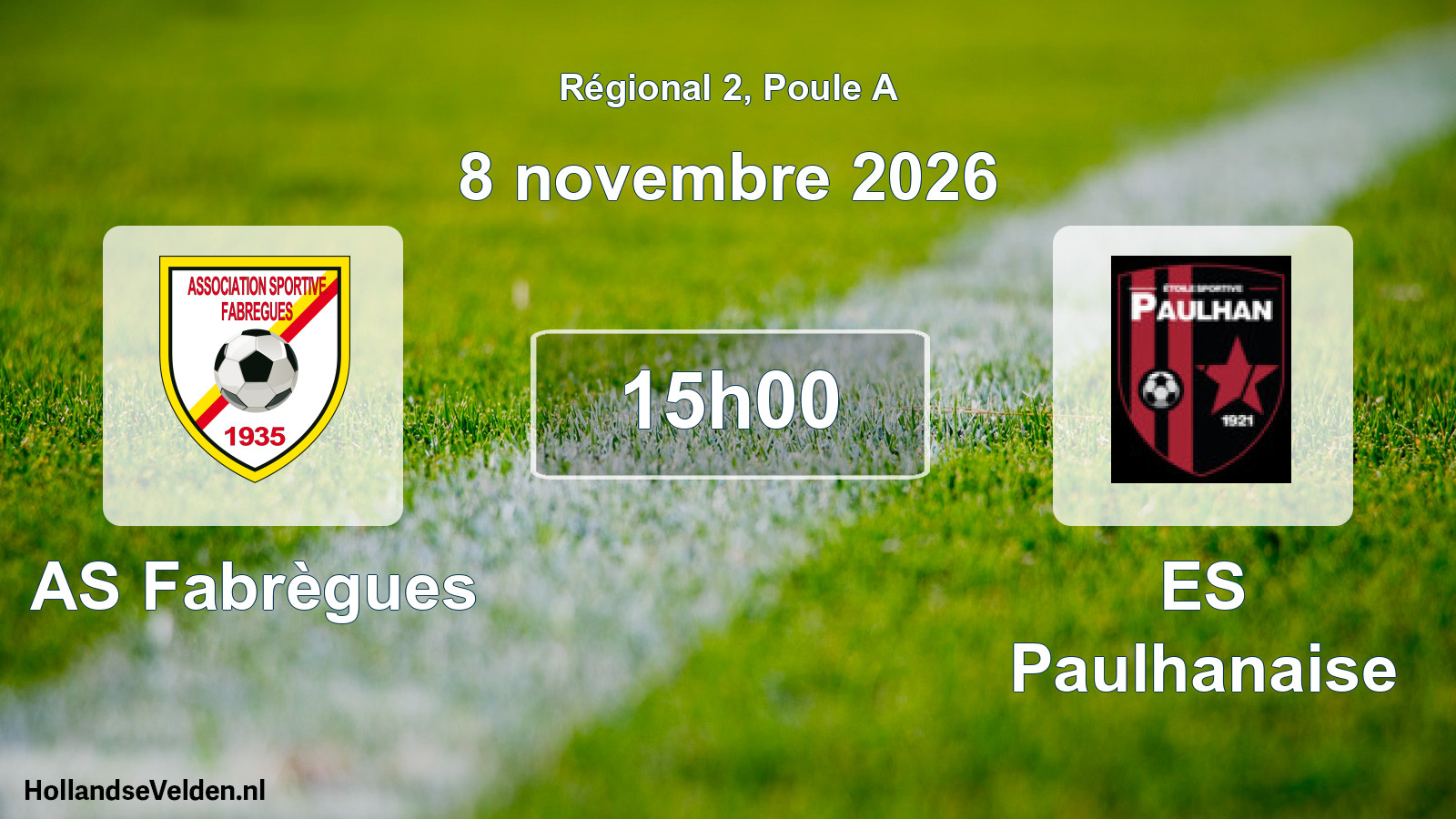 Match programmé: AS Fabrègues - ES Paulhanaise (8 novembre 2026)