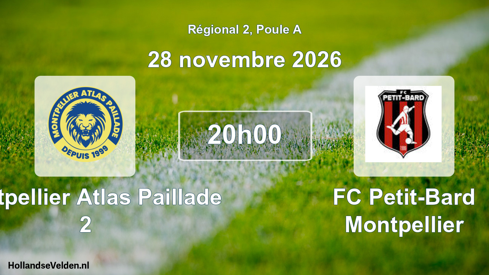 Scheduled Match: Montpellier Atlas Paillade 2 - FC Petit-Bard Montpellier (28 November 2026)