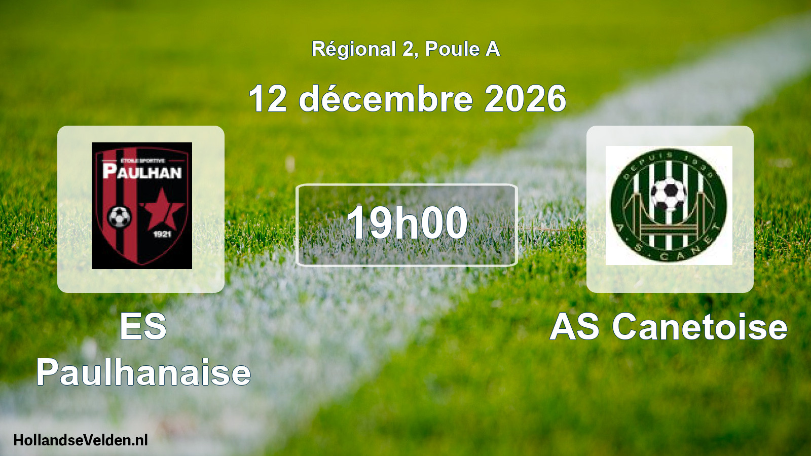 Match programmé: ES Paulhanaise - AS Canetoise (12 décembre 2026)