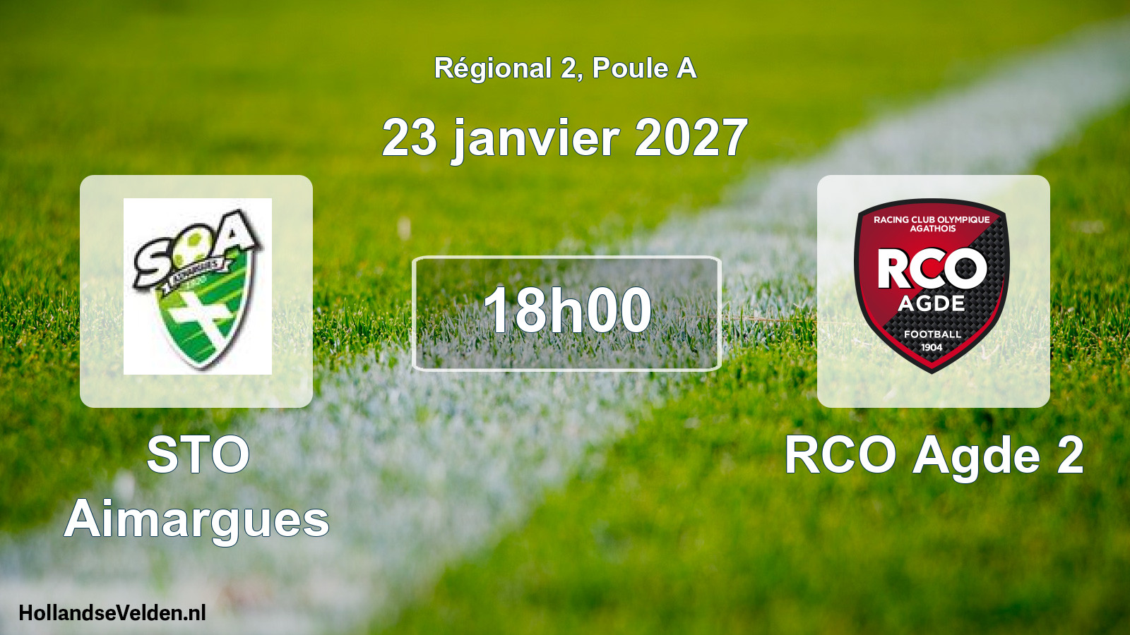 Match programmé: STO Aimargues - RCO Agde 2 (23 janvier 2027)