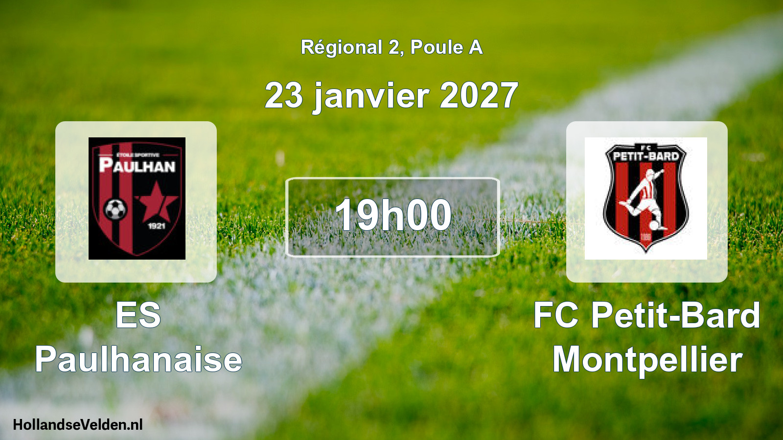 Match programmé: ES Paulhanaise - FC Petit-Bard Montpellier (23 janvier 2027)