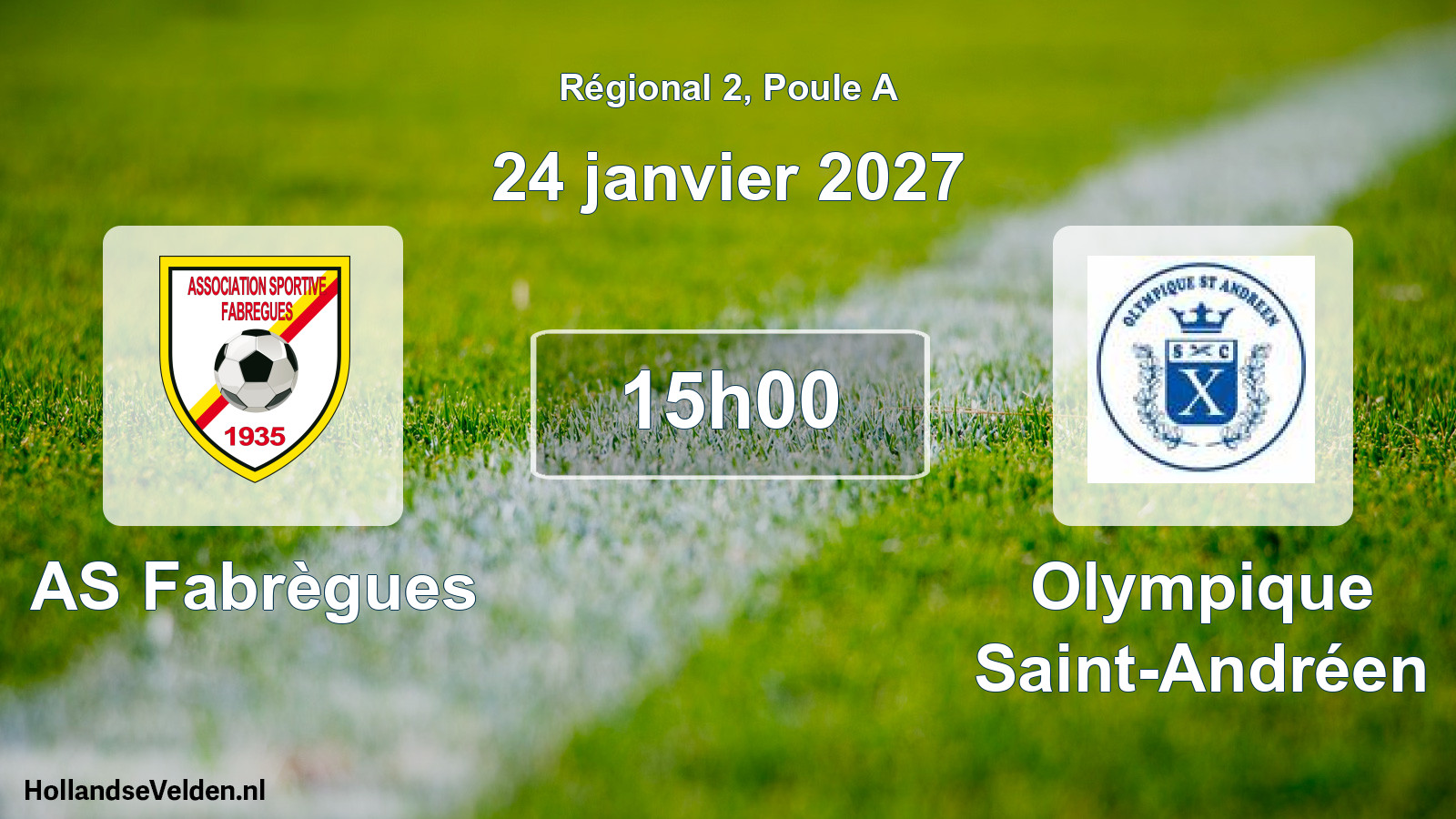 Match programmé: AS Fabrègues - Olympique Saint-Andréen (24 janvier 2027)