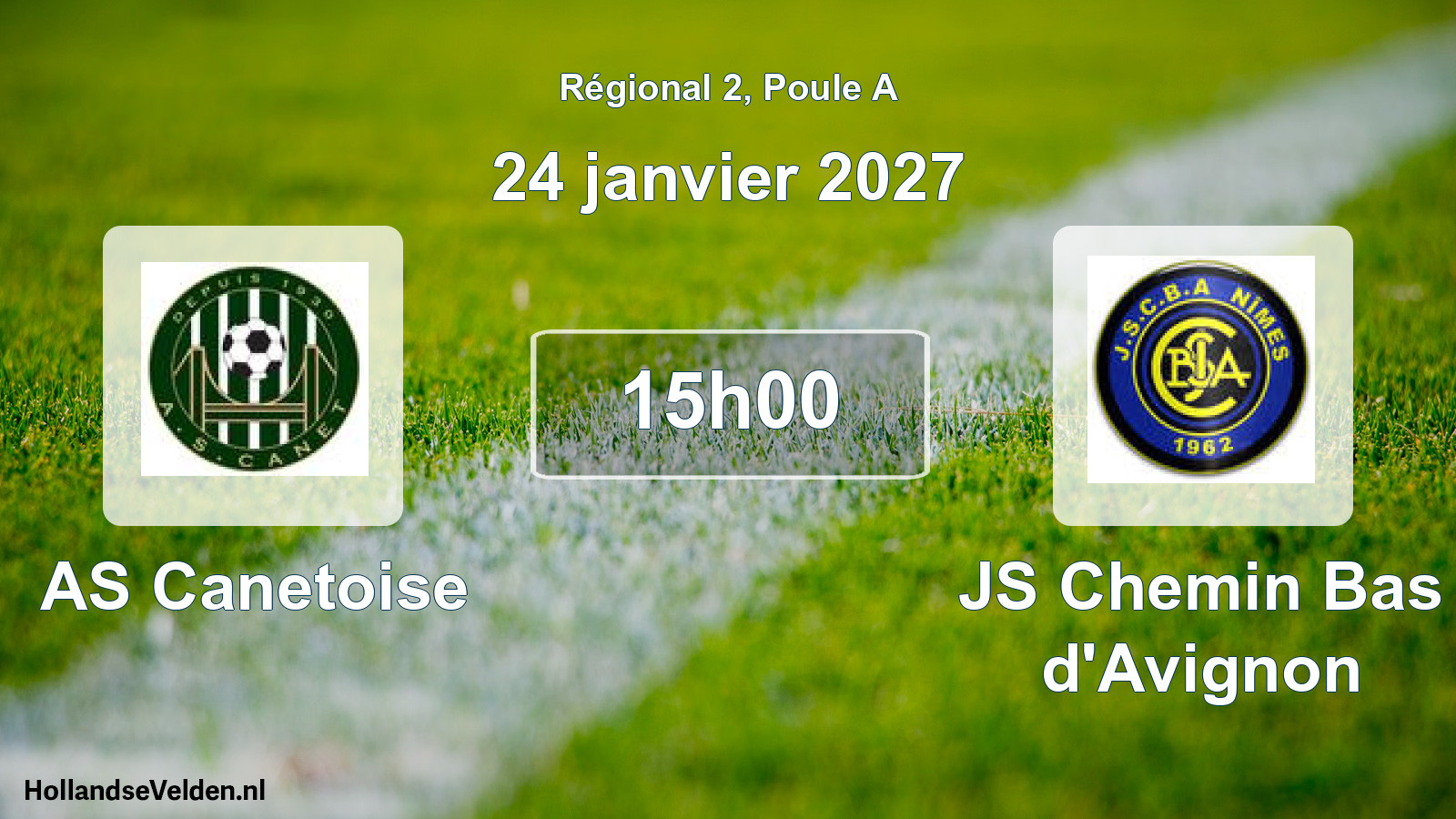 Match programmé: AS Canetoise - JS Chemin Bas d'Avignon (24 janvier 2027)